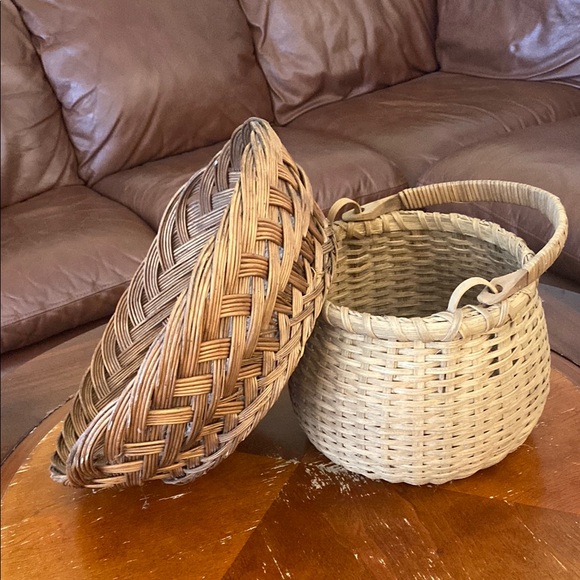 Other - Vintage Handcrafted Woven Basket Set - Brown and Tan